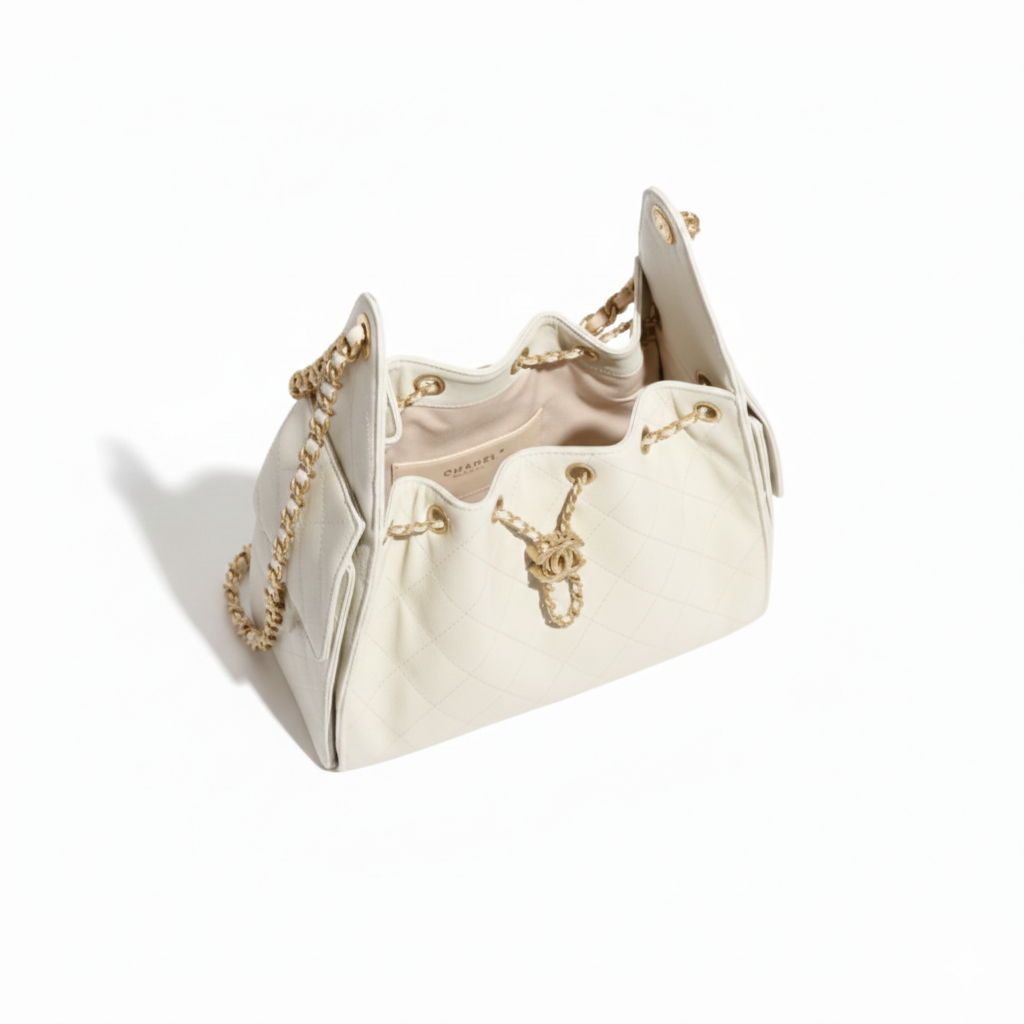 CHANEL Small 25 Hobo Canvas (White)
