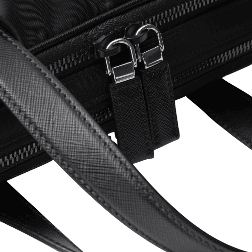 PRADA Re-Nylon and Saffiano leather briefcase (Black)
