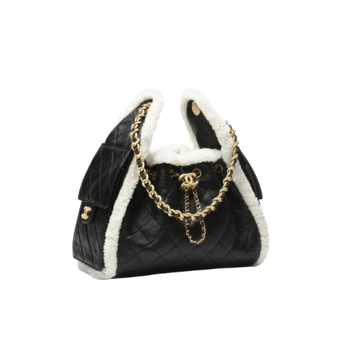 CHANEL Handbag 25 Black Small Grained Sheep Skin (Black)