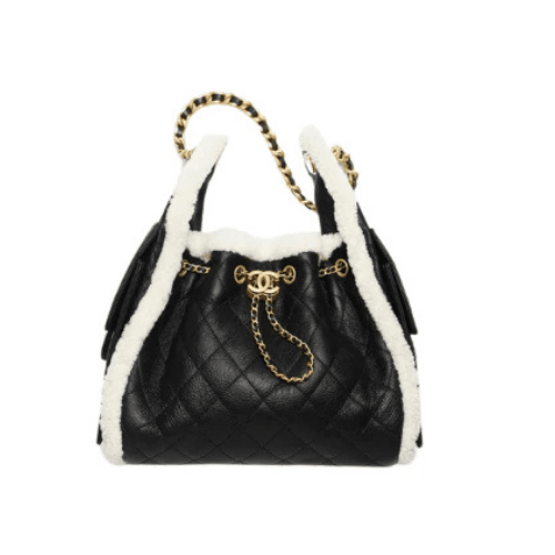CHANEL Handbag 25 Black Small Grained Sheep Skin (Black)