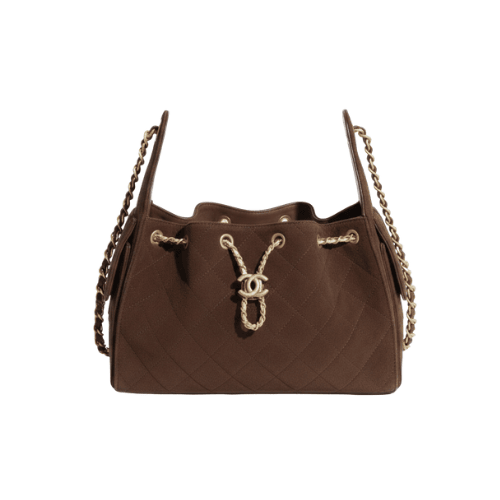 CHANEL Small 25 Hobo Suede Calfskin (Dark Brown)