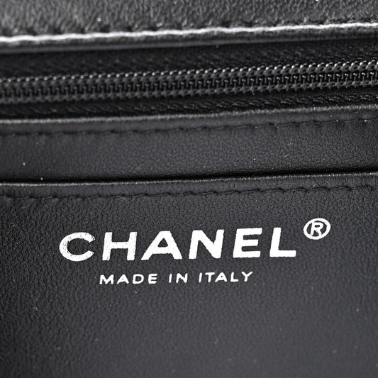 CHANEL Lambskin Quilted Mini Top Handle Rectangular Flap (So Black)