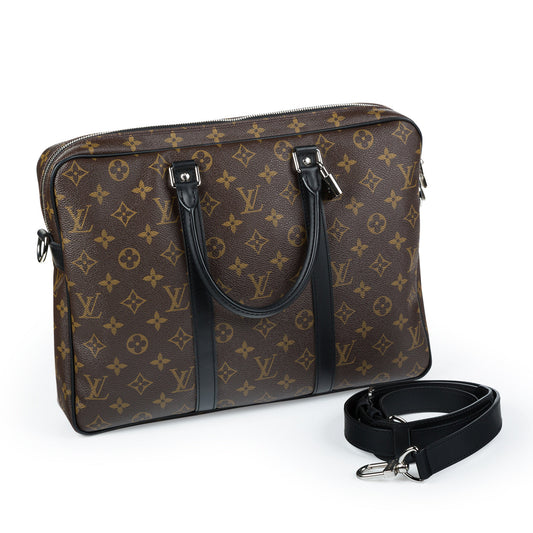 LV Monogram Macassar Porte Documents Voyage PM