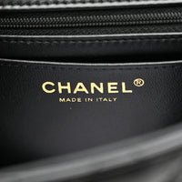 CHANEL Lambskin Quilted Mini Top Handle Rectangular Flap (Black)
