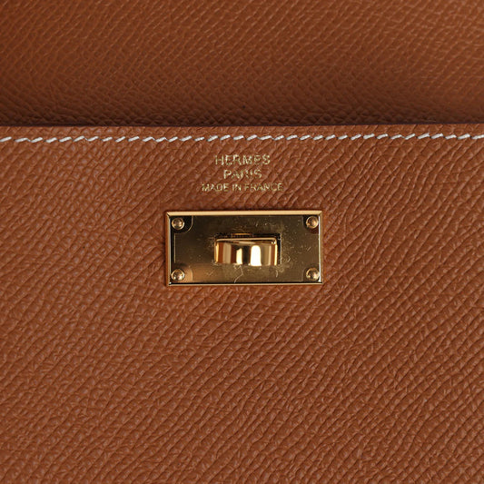 HERMES Kelly Pocket Compact Wallet Gold Epsom
