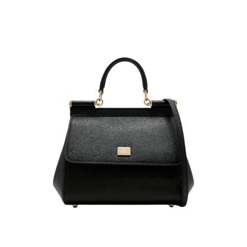 DOLCE & GABBANA Sicily handbag Dauphine leather (Black)