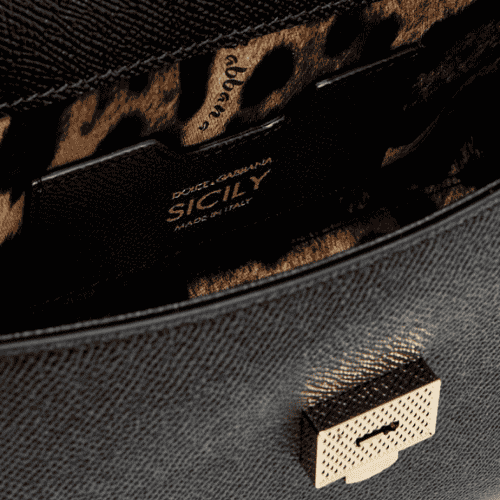 DOLCE & GABBANA Sicily handbag Dauphine leather (Black)
