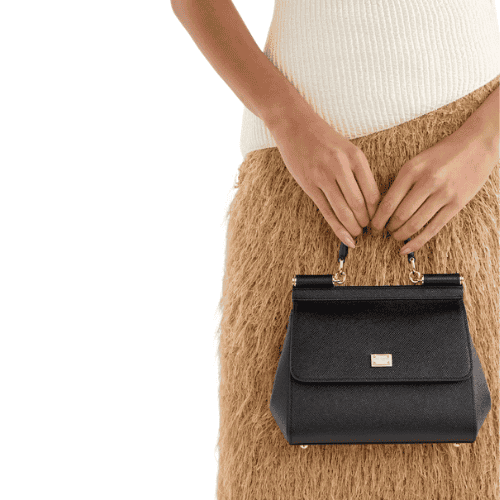 DOLCE & GABBANA Sicily handbag Dauphine leather (Black)