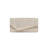 JIMMY CHOO Emmie clutch bag in coarse glitter (Gold)