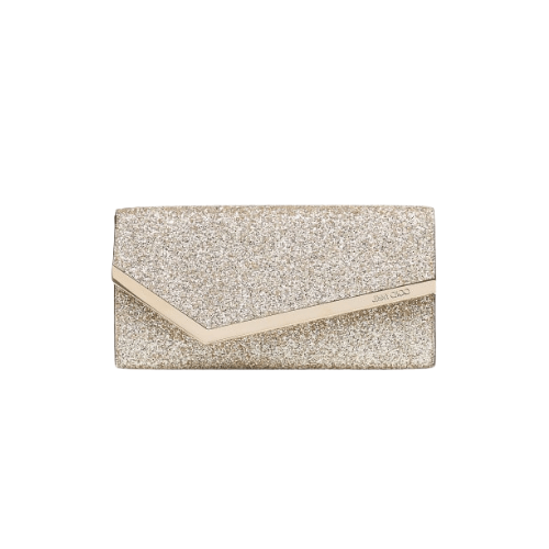 JIMMY CHOO Emmie clutch bag in coarse glitter (Gold)