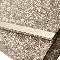 JIMMY CHOO Emmie clutch bag in coarse glitter (Gold)