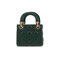 DIOR micro bag cannage lambskin gold metal charm (Green)
