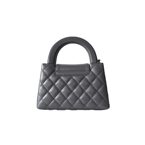 CHANEL Shiny Aged Calfskin Quilted Kelly Bag (Grey)