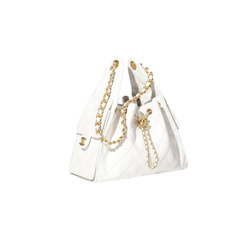 CHANEL Small 25 Hobo Canvas (White)