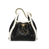 CHANEL Handbag 25 Black Small Grained Sheep Skin (Black)