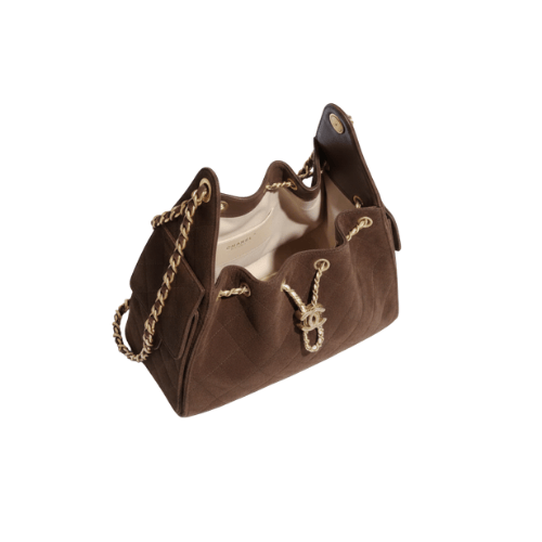 CHANEL Small 25 Hobo Suede Calfskin (Dark Brown)
