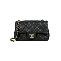 CHANEL CC Mini Rectangular Classic Flap Bag (Black)