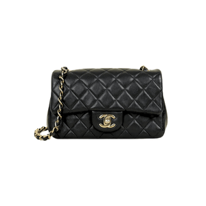 CHANEL CC Mini Rectangular Classic Flap Bag (Black)