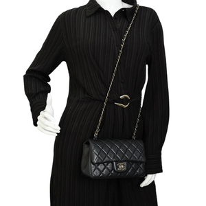 CHANEL CC Mini Rectangular Classic Flap Bag (Black)