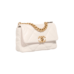 CHANEL 19 Flap Bag Lamb (White)