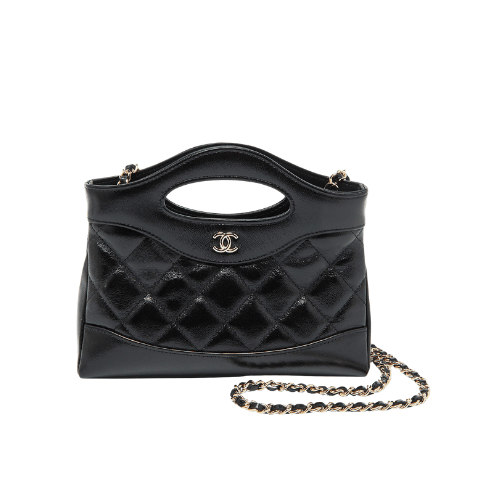 CHANEL Quilted Leather Nano 31 Bag (Black)
