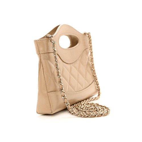 CHANEL Quilted Leather Nano 31 Bag (Beige)