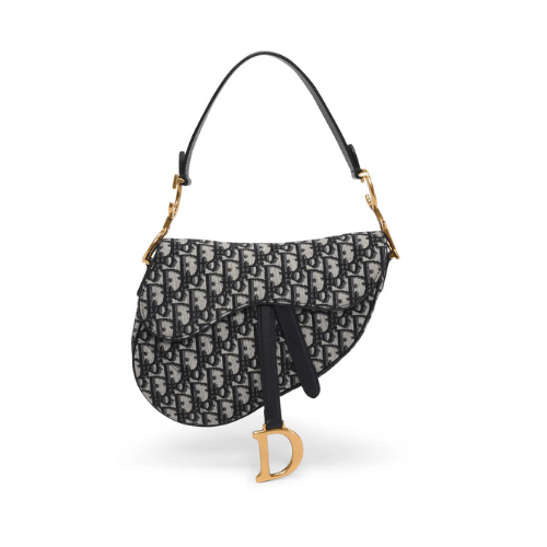 DIOR  Blue Oblique Jacquard Saddle Bag