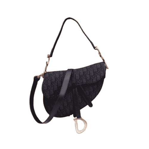 DIOR  Black Oblique Jacquard Saddle Bag