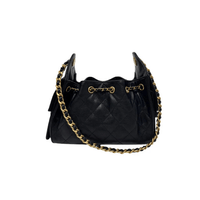 CHANEL Grained Calfskin & Gold-Tone Metal Black