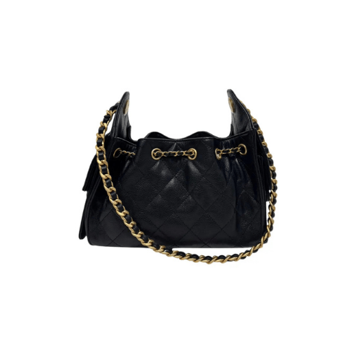CHANEL Grained Calfskin & Gold-Tone Metal Black