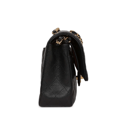 CHANEL Classic Double Flap Bag Black Caviar Gold Hardware