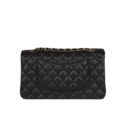 CHANEL Classic Double Flap Bag Black Caviar Gold Hardware
