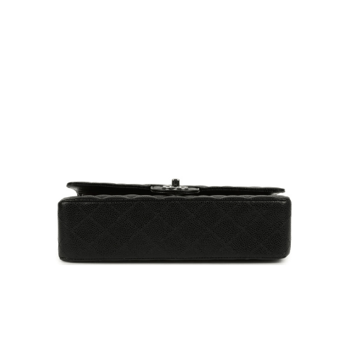 CHANEL  Classic Double Flap Black Caviar Silver Hardware