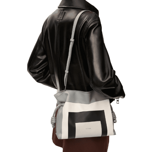 LOEWE Flamenco clutch nappa calfskin grey/light ghost