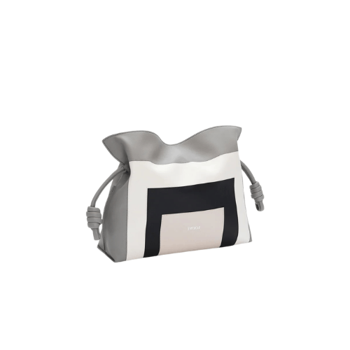 LOEWE Flamenco clutch nappa calfskin grey/light ghost