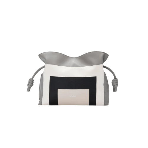 LOEWE Flamenco clutch nappa calfskin grey/light ghost