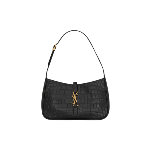YSL LE 5 À 7 crocodile-embossed shiny leather