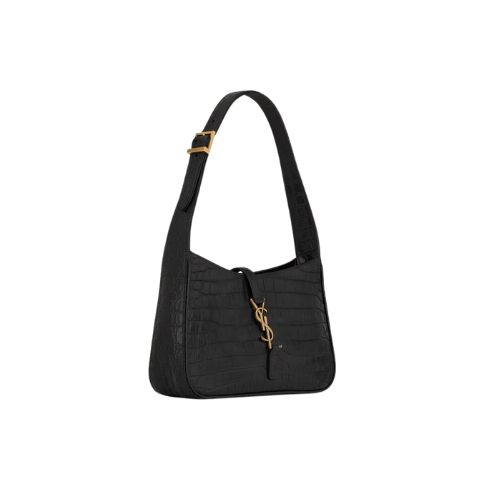 YSL LE 5 À 7 crocodile-embossed shiny leather