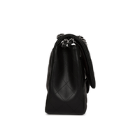 CHANEL Classic Double Flap Black Lambskin Silver Hardware