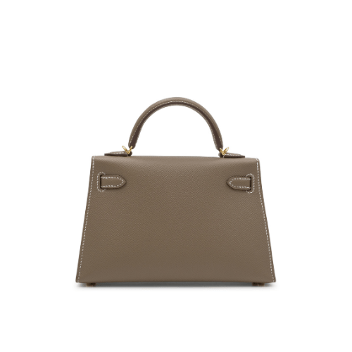 HERMES Etoupe Epsom Mini Kelly Gold Hardware