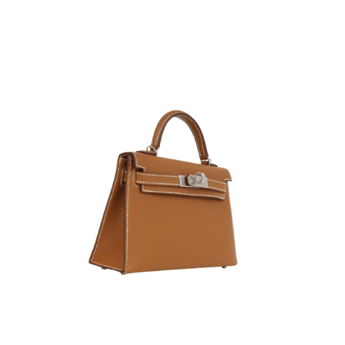 HERMES Gold Epsom Mini Kelly Silver Hardware