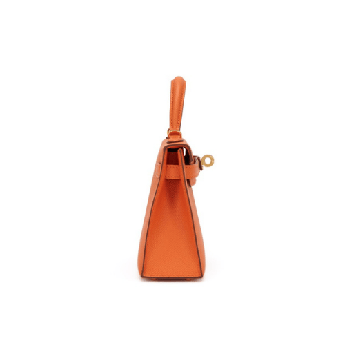 HERMES Orange Epsom Mini Kelly Gold Hardware