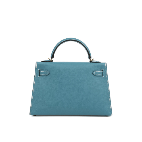 HERMES Bleu Jean Epsom Mini Kelly Gold Hardware