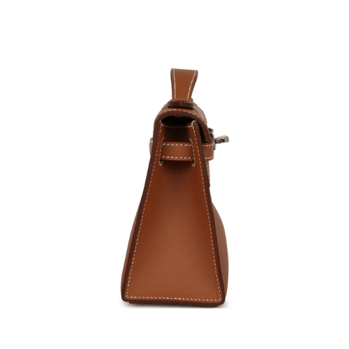 HERMES Kelly Pochette Gold Swift Palladium Hardware