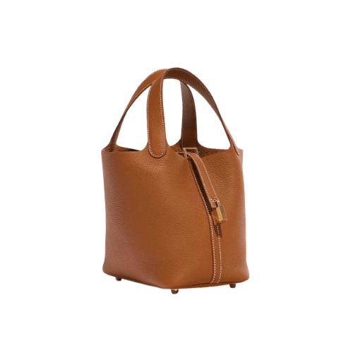 HERMES Brown Picotin Lock 18 Gold Hardware