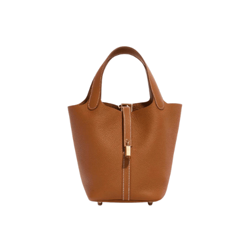 HERMES Brown Picotin Lock 18 Gold Hardware
