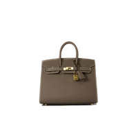 HERMES Birkin 25 Sellier Etoupe Epsom Gold Hardware