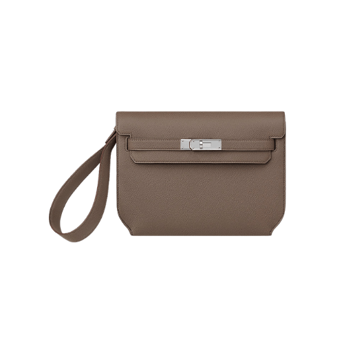 HERMES Kelly depeches 25 pouch étoupe