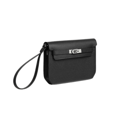 HERMES Kelly depeches 25 pouch noir
