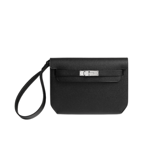 HERMES Kelly depeches 25 pouch noir